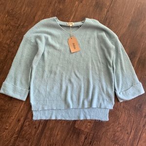 Listicle Blue Waffle Knit Sweater